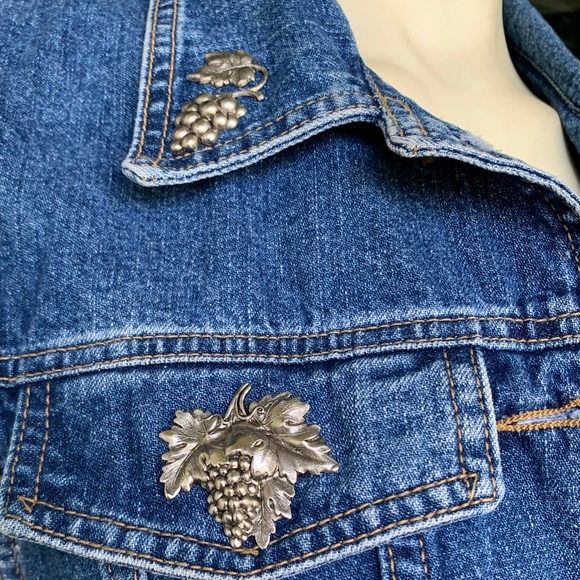 Jeans Jacket Diamond Duds Vintage Grapevine Custom Silver Hardware Denim Jacket - Picture 11 of 14
